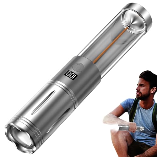 Linterna Portátil,Lámpara Recargable 3 Modos 2 En 1 | 2500mAh Linterna para Exterior,Para Camping, Hogar, Coche, Tienda, Senderismo, Caminata Nocturna, Supervivencia Y Exteriores