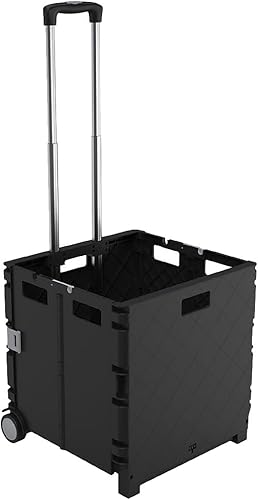 Staples Carro utilitario móvil de plásticopolietileno con doble rueda, negro, paquete de 2 (ST60714-CCVS)