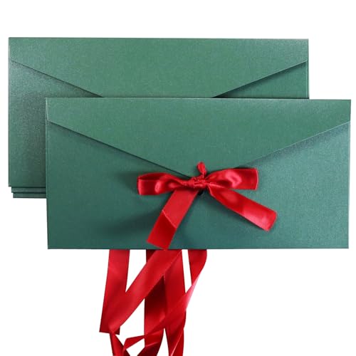 ZTXPRO Self-Sealing Green Kraft Paper Envelope with Ribbon Closure
