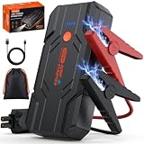 Cioripa Arrancador de Baterias de Coche 𝟏𝟒.𝟖𝐕- 𝟏𝟎𝟎𝟎𝟎𝐀 Jump Starter para Motor 9.0L Gas o 8.5L Diesel, Power Bank Portátil con Carga Rápida QC3.0, Linterna LED y Pinzas Inteligentes