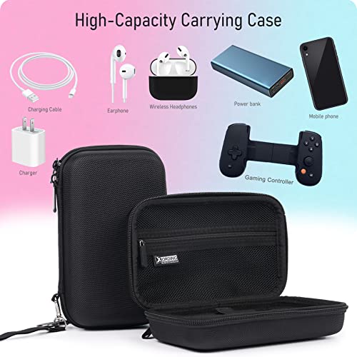 Xording Case Compatible With Backbone One Gaming Controller, Carrying Case, Nylon Hard Shell, Shockproof Storage Case, With Wristband, Keychain, Elastic Pocket (Black) #TOP1
