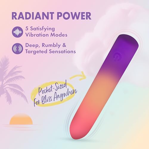 Blush – Play with Me – Sunset Passion 6 Inch Bullet Pocket Vibrator – Nipple & Clitoral Pleasure – Platinum-Cured Liquid Silicone – USB Rechargeable & Waterproof–Adult Sex Toy for Women–in Multicolor - Image 5