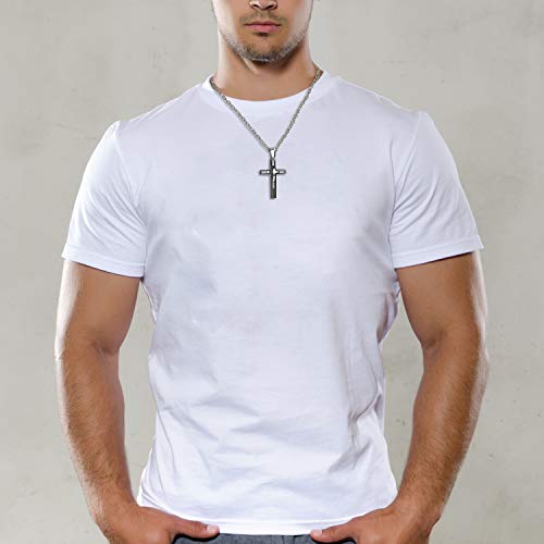 OIDEA Cross Pendant Necklace for Men Women: High Polish Hollow Openwork Stainless Steel Cross Chain Mens Jewelry Gifts2