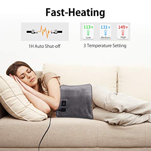Far Infrared Electric Heating Pad for Back Pain, Heating Pads with Innovative Graphene Heating Films, for Lower Back, Cramps, Pain Relief - Large Size 12 * 24inches