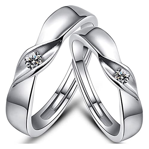 2025 Upgraded Intertwined love Ring 925 Sterling Silver Couples Wedding Engagement Bands Open Rings