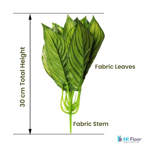 Image of Enhance Your Space with Artificial Leaf Decor Foliage for Stunning Interiors Decorative Items for Home;Office; Room; Living Room; Table; (Without Vase) (Pack of 2, Green Leaf)