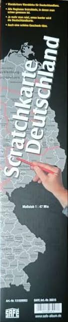 SAFE 39053 Scratch Rubbelkarte Deutschland, Scratchkarte. Einfach freirubbeln, wo Man Schon gewesen ist, auch sehr schön als Wanderkarte
