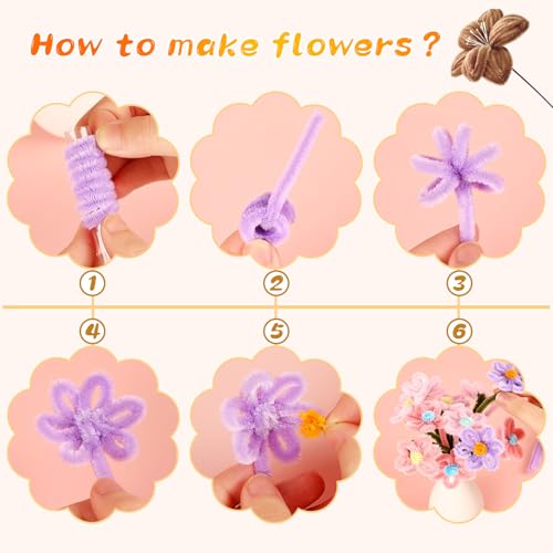 Image of ZXIIXZ Pipe Cleaners, 100Pcs Light Brown Chenille Stems for Crafts | Pipe Cleaner Bulk Limpia Pipas Crafting Supplies for Festivals Flower Making, DIY Home Decorations