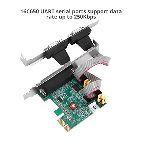 Siig Dual (2) Serial Port / Rs-232 And Single (1) Parallel Port Pcie Card Compatible With 16C550 Uart (Jj-E20411-S1) #TOP2