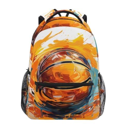 Sac à dos scolaire peinture colorée pour ordinateur et voyage des ados