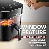 T-fal Infrared Air Fryer, 2x Faster Than Traditional Heating*, Large Air Fryer Dehydrator Combo, 8 Cooking Functions, Window With Light, No-Shake Technology, Dishwasher Safe, 1800W, Black