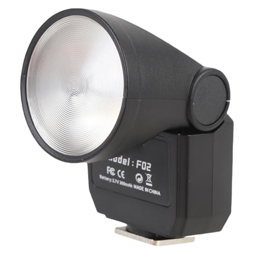 F02 Mini Camera Flash, GN8 6500K sur Le Flash de L'appareil Photo, Clignotement Rapide Continu, Hotshoe à Unique pour la Plupart des Appareils Photo Numériques, CRI97, Charge de