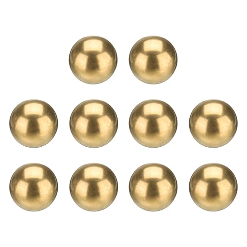 QUARKZMAN 10 Stk. Kugellagerkugeln, 12,7 mm Durchmesser Präzisionsmassive Messingkugeln Industrielle Messingkugeln für Maschinen, Automobil und DIY