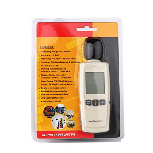 FeiYeup Noise Meter Decibel Meter Digital Sound Level Meter Portable SPL- Meter 30dB to 130dB LCD-Display for Home Factories School Office