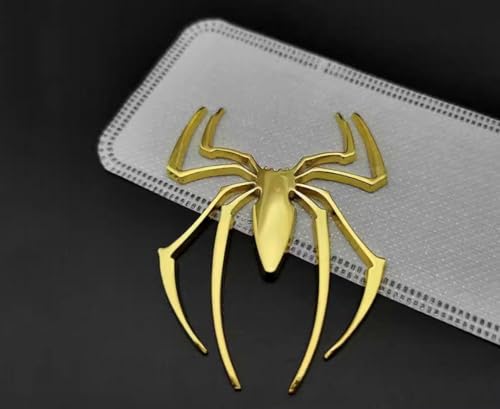 Image of JVCV 3D Metal Spider Sticker Chrome Logo Decal Emblem Badge for All Cars Bikes Laptops Headphones (Spider, Gold)