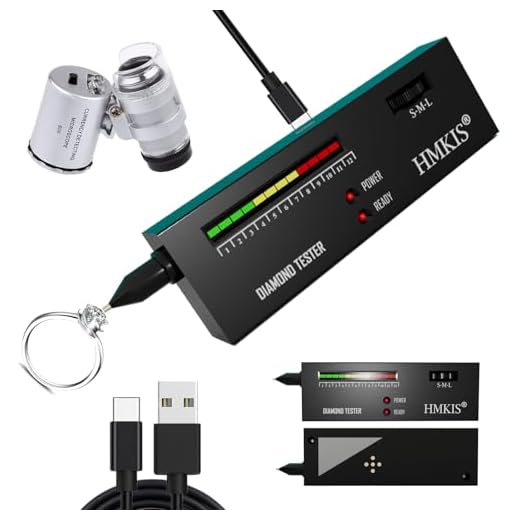 HMKIS Diamond Tester Pen, High Accuracy Jewelry Diamond Tester＋ 60X Mini LED Magnifying, Professional Diamond Selector for Novice and Expert, Thermal Conductivity Meter