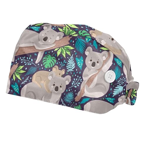 Casquettes de travail VERED avec motif koala pour cuisiner et travailler en toute sérénité