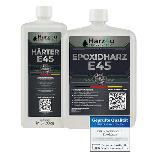 3,0 Kg GFK Epoxidharz Epoxydharz Epoxi Laminierharz Terra - Harz Top-Qualität 2K EP Holz Glasklar Gießharz Epoxy für GFK Tisch Boden Terra Aquarium Formenbau UV Stabilisiert