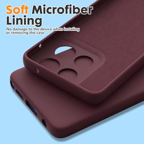 Image of DIZORO Microfiber Candy Case for Motorola Edge 60 Pro 5G Smooth Touch Cushion Liquid Soft Silicone Gel Rubber Phone Cases Non-Slip Full Body Protective Shockproof Back Cover - Wine