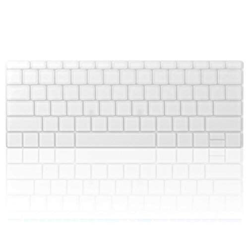 Kuzy Compatible with MacBook Pro 13 inch Keyboard Cover A1708 No TouchBar and MacBook 12 inch Keyboard Cover A1534 Silicone Skin, Clear