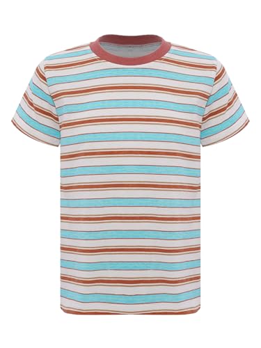 Hularka Kids Girls Boys Striped Shirts Casual Crew Neck Short Sleeve T-Shirt Summer Basic Tee Tops School Blouse3