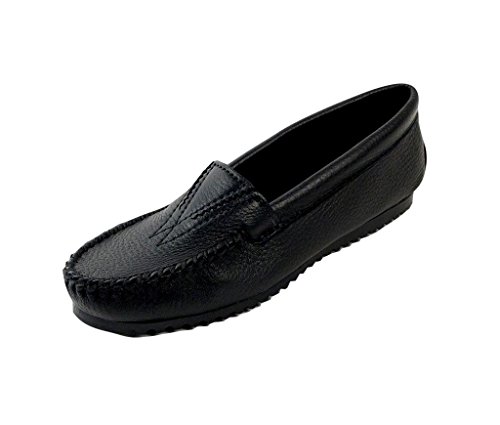 Minnetonka Women's Deerskin Gore Front Moccasin,Black Deerskin,7 M US