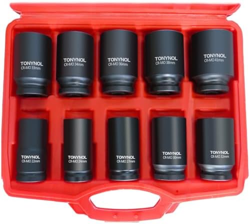 Utoolmart 4-Piece Shallow Socket Set - 3/8 Inch Drive, 1/2 Inch 6-Point - Chrome Vanadium Steel