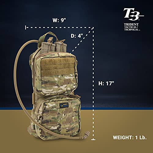 T3 100Oz Reload Hydration Backpack, Military Water Backpack For 100-Ounce Hydration Bladder, Heavy-Duty Outdoor Hydration Backpack For Hiking And Hunting Multicam #TOP3