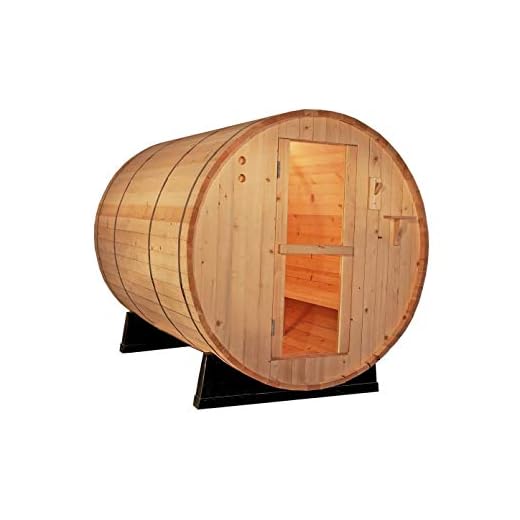 6' Foot Canadian Outdoor Pine Wood 4 Person Barrel Sauna Wet/Dry SPA w/ 9KW Electric Heater and Lava Rocks