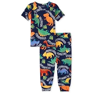 The Children’s Place baby boys Dino Allover Snug Fit Cotton 2 Piece Cotton Pajamas