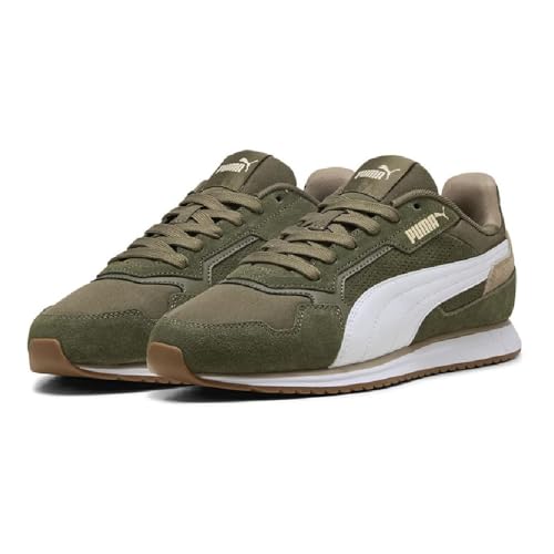PUMA Men's ST Miler Shoes Sneaker, Loden Green-White-Gum AH25, 14
