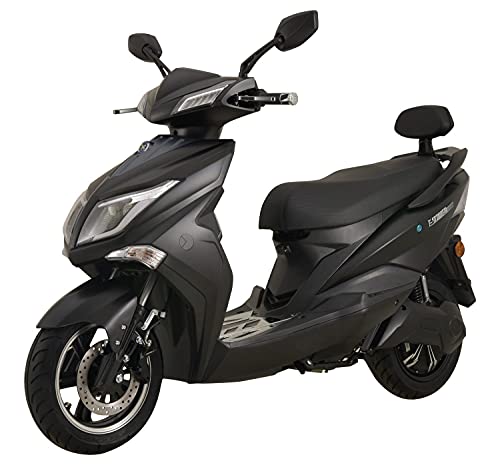elrofu Elektroroller Hawk 3000 E Roller Elektro mit Straßenzulassung 45 km/h Mattschwarz