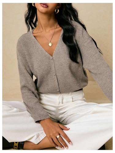Image of MakeMeChic Women's Fall Lightweight Cardigan Long Sleeve Dressy Knit Tops