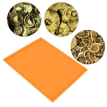 Silikon-Dörrschalen, Obst-Dörrmatten, sicher, hohe Temperaturbeständigkeit, BPA-frei, leicht zu reinigen, mit Rändern für Fruchtleder für Jerky (Orange) – Bild 3