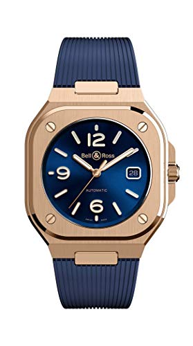 Bell & Ross BR 05 Rose Gold with Dark Electric Blue Dial Automatic Watch BR05A-BLU-PG/SRB