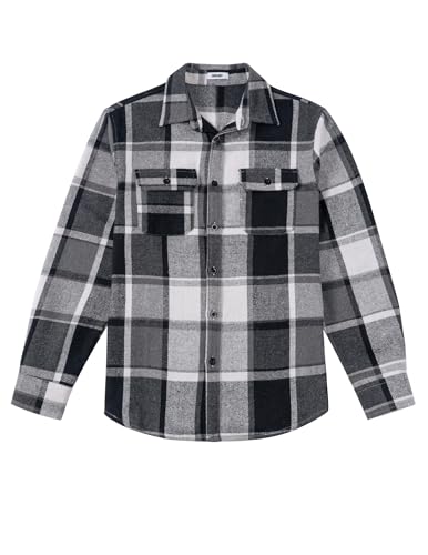 Image of COOFANDY Mens Flannel Shirts Long Sleeve Plaid Shirt Jacket Button Down Shirt with Pockets