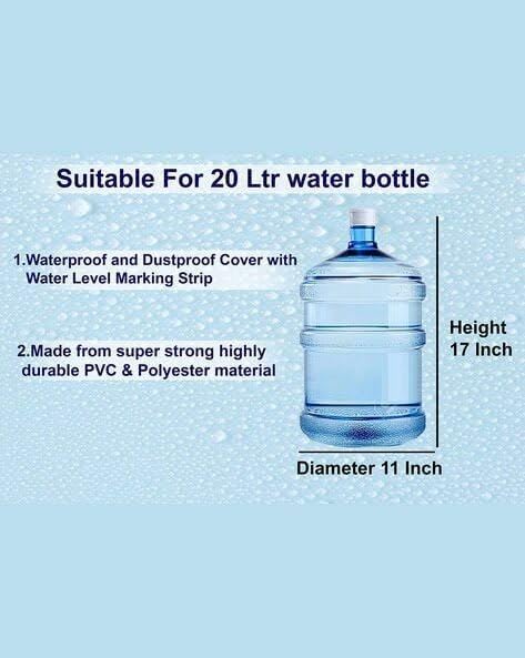 Image of Plastic Water Dispenser Bottle - Blue Color 20L, 20 Liter Mineral Water Dispensers Jar | Drinking Water Can | Big Water Bottle BPA Free Water Bottle Large Container With Thread Cap (BLUE) Pack of 1