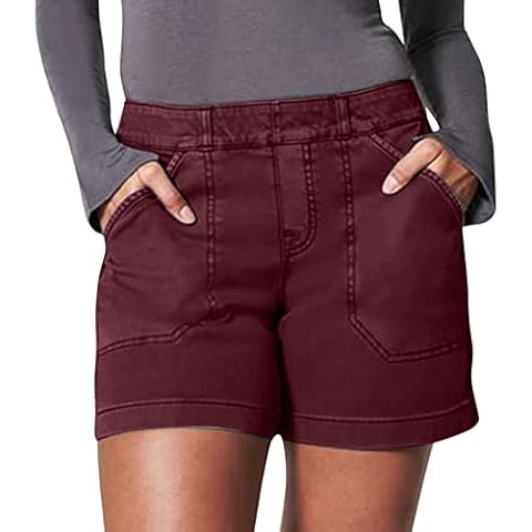KBOPLEMQ Shorts Women's Cargo Trousers Shorts Drawstring Casual Hot Pants Beach Shorts Summer Elegant Plain Short Trousers Loose Drawstring Shorts Casual Shorts Bermuda Shorts Cover