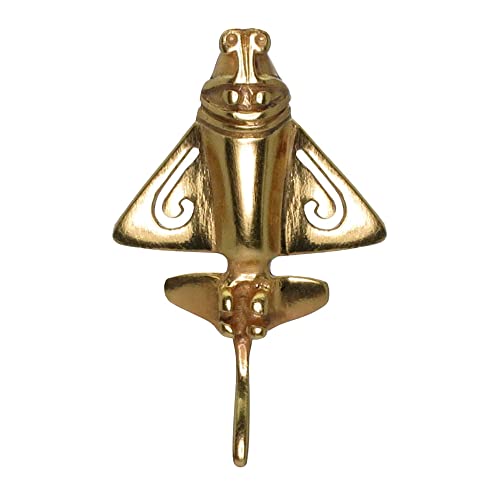 Image of Colombian Emerald & Multi-Material Options | Quimbaya Flyer Lapel Pin | Ancient Alien Golden Jets Collection
