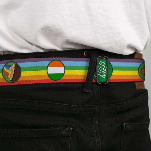 Cinturón con hebilla de seguridad Buckle-Down tréboles San Patricio multicolor ajustable 24-38 4