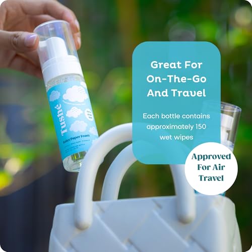 Image of TUSHE Toilet Paper Foam (2-Pack) - Flushable Wet Wipe Alternative for Sensitive Skin - Unscented, Septic Safe - Aloe Vera, Witch Hazel & Vitamin E - 100ml (3.38 fl oz)