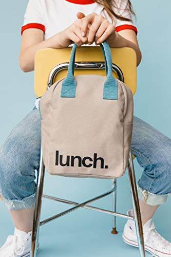 Fluf Zipper Lunch Bag | Reusable Canvas Lunch Box For Women, Men, Kids | Organic Cotton Meal Tote | (Grey Midnight) #TOP6