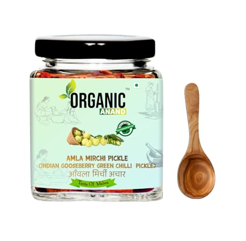Image of Organic Anand Pure & Natural Amla-Mirchi Pickle, Fresh Amla & Green Chilli, Homemade Hari Mirch ka Aachar (250gm-Pack of 1)