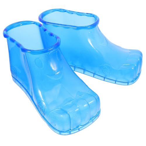 NOLITOY 1 Pair Massage Foot Bath Shoes Foot Soaking Bath Basin Portable Foot Soak Tub Foot Soaker Pedicure Foot Spa Foot Spa Shoes for Thermal Promote Blue