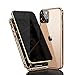 Produktbild Ellmi Für iPhone 11 Pro Max Hülle Anti-Peep Magnetic Adsorption Dünn Metallrahmen Magnetische Adsorption Handyhülle Schutzfolie Vorne und Hinten Komplett Schutzhülle für iPhone 11 Pro Max (Golden)