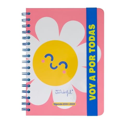 Mr.Wonderful - Agenda Wonder 2026-25 Semanal - Voy a por todas - Agenda Escolar con Organización Semanal - Incluye 8 Hojas de Pegatinas
