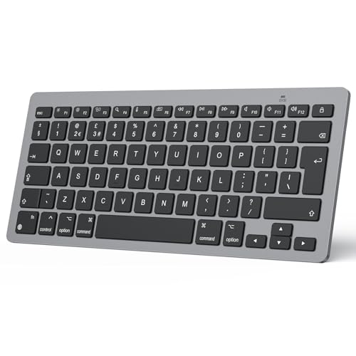 OMOTON Bluetooth Keyboard for Mac Wireless keyboard for Apple MacBook Pro/Air iMac iMac Pro Mac Mini Mac Pro QWERTY UK Layout Space Grey