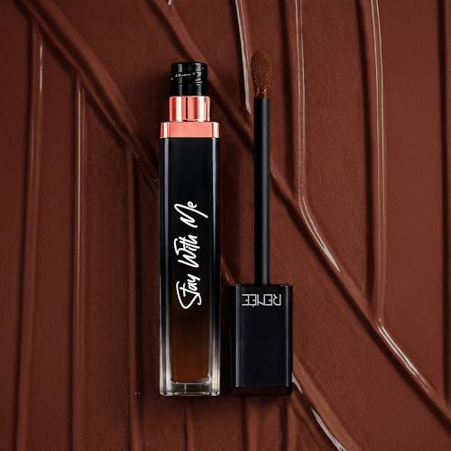 Image of RENEE Stay With Me Matte Transferproof Liquid Lipstick- Loco For Cocoa| Waterproof & Smudge-proof | Bold Pigment, Lightweight & Long-lasting | With Hyaluronic Acid & Vitamin E | 6 ml