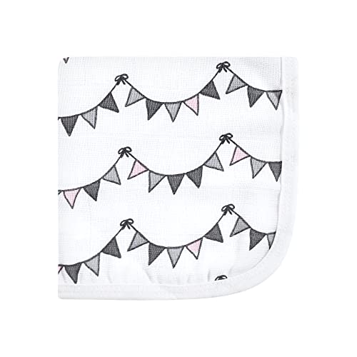 Image of Hudson Baby Unisex Baby Cotton Muslin Washcloths, Pink Safari, One Size
