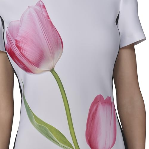 Image of Karl Lagerfeld Women's Printed Short Sleeve Contrasting Sheath Dress